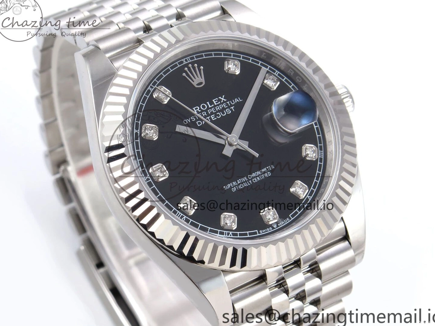 Jubilee 126334 A3235 Best 41 Edition EWEF DateJust Black Dial Diamonds Bracelet on 0201